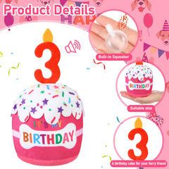 Dansydaisy dog birthday cake toy pink top view shows adorable design for party photos.