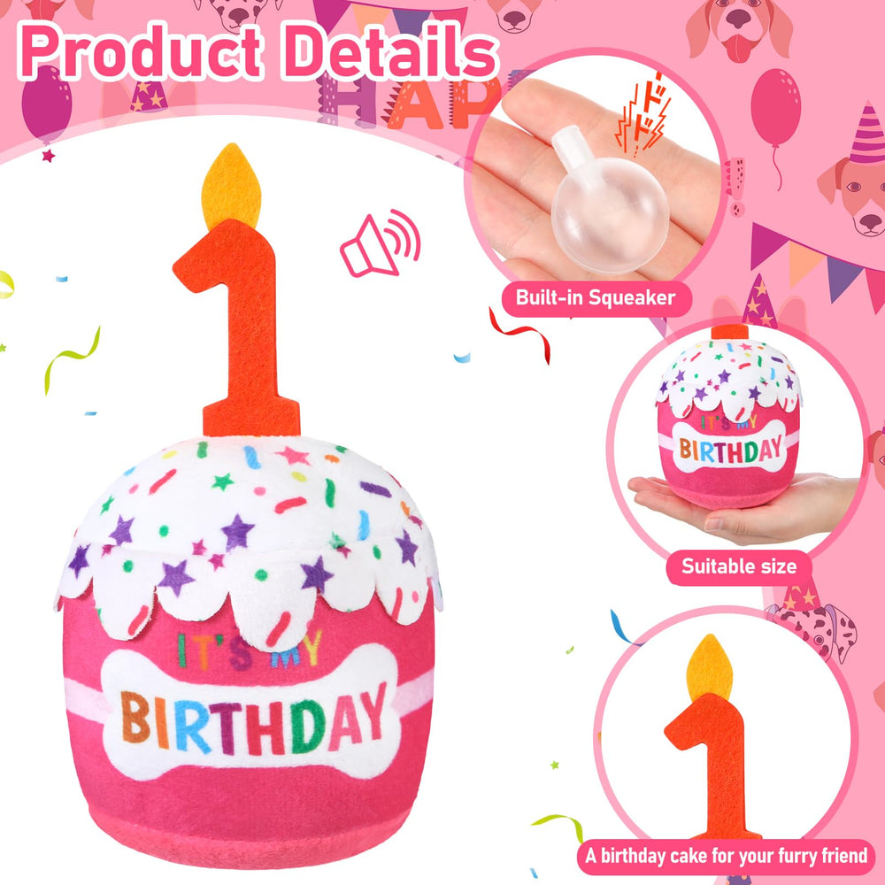 Dansydaisy dog birthday cake toy squeaky feature encourages engaging play