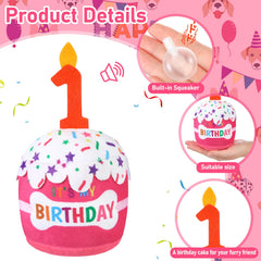 Dansydaisy dog birthday cake toy squeaky feature encourages engaging play
