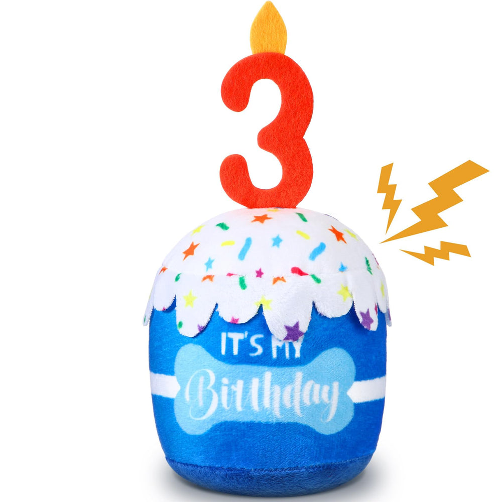 Dansydaisy dog birthday party blue cake toy scene photo idea