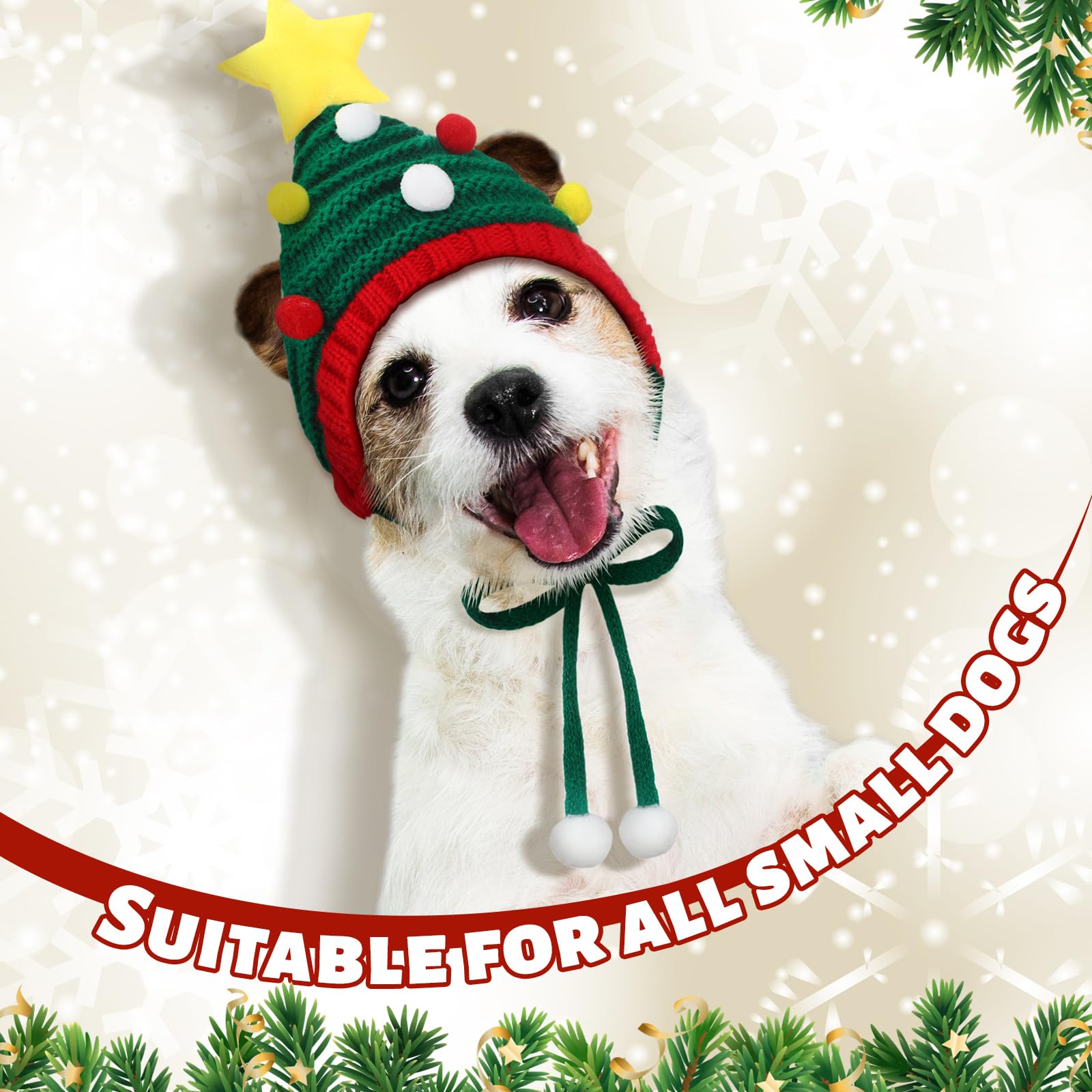 Dansydaisy dog Santa hat Style C: plush ball detail adds charm in photos.