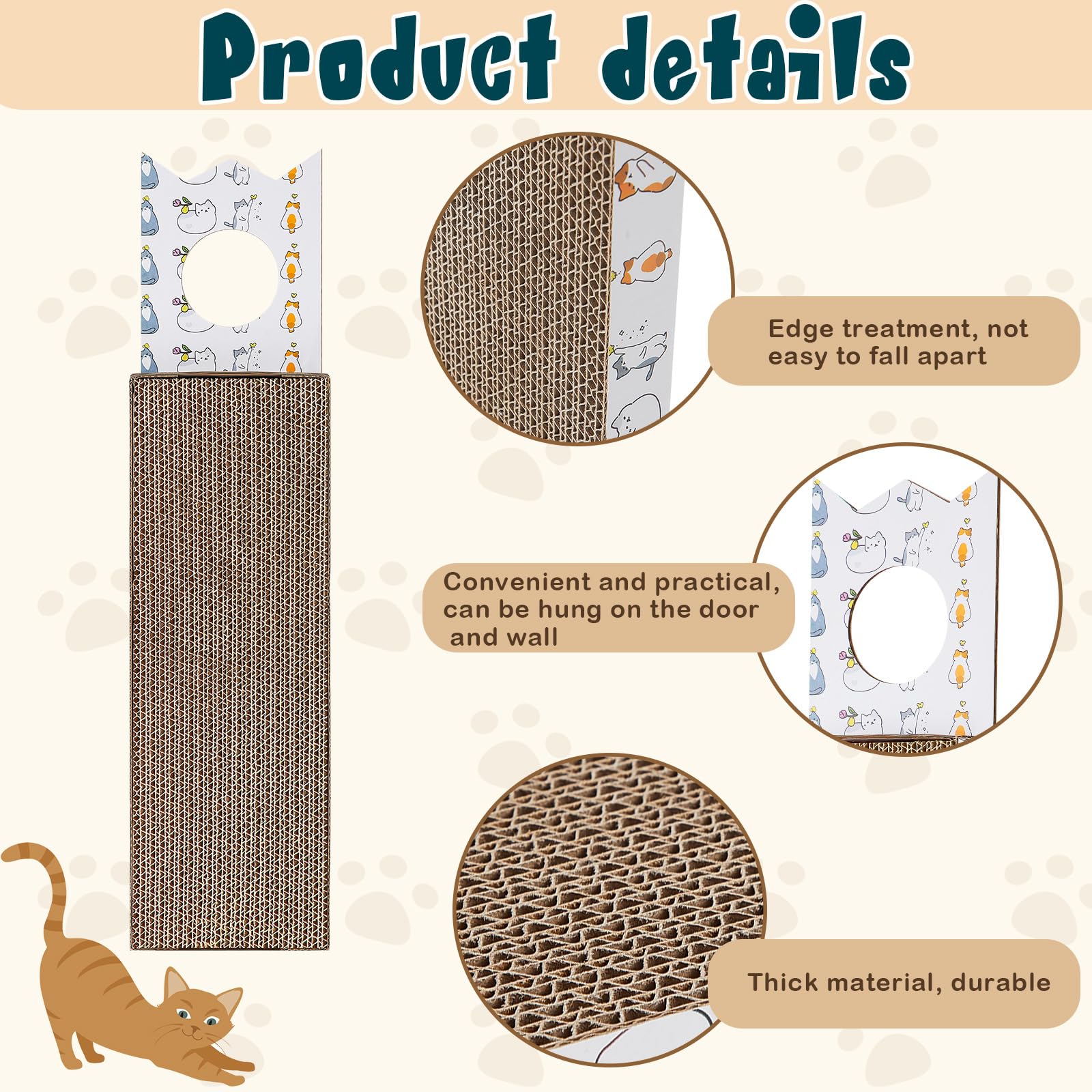 Dansydaisy four-pack scratcher highlights multiple surfaces for extended scratching sessions.