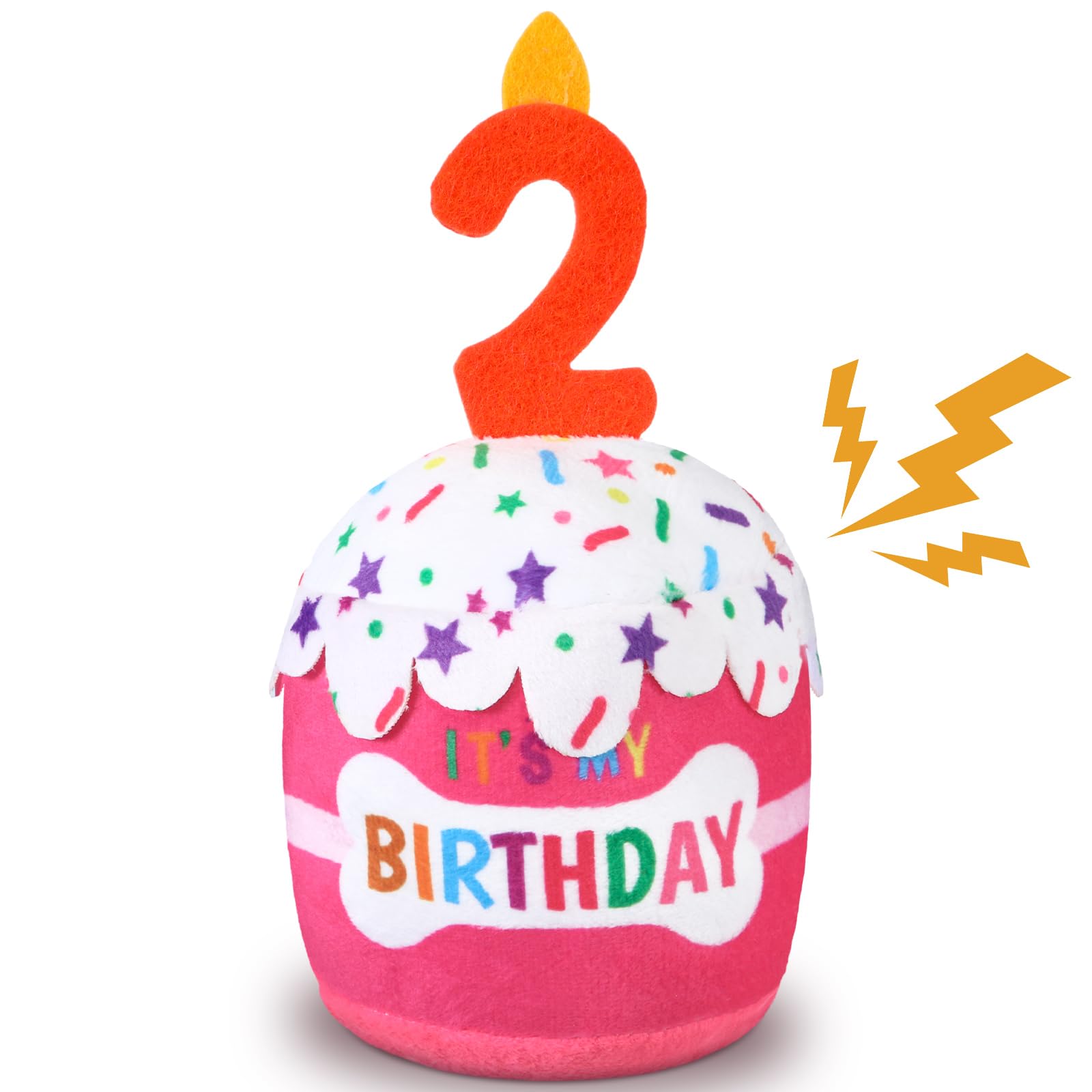 Dansydaisy dog birthday cake toy ready for easy cleaning after celebrations