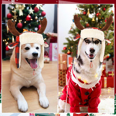 Dansydaisy red plaid dog hat adds classic holiday style