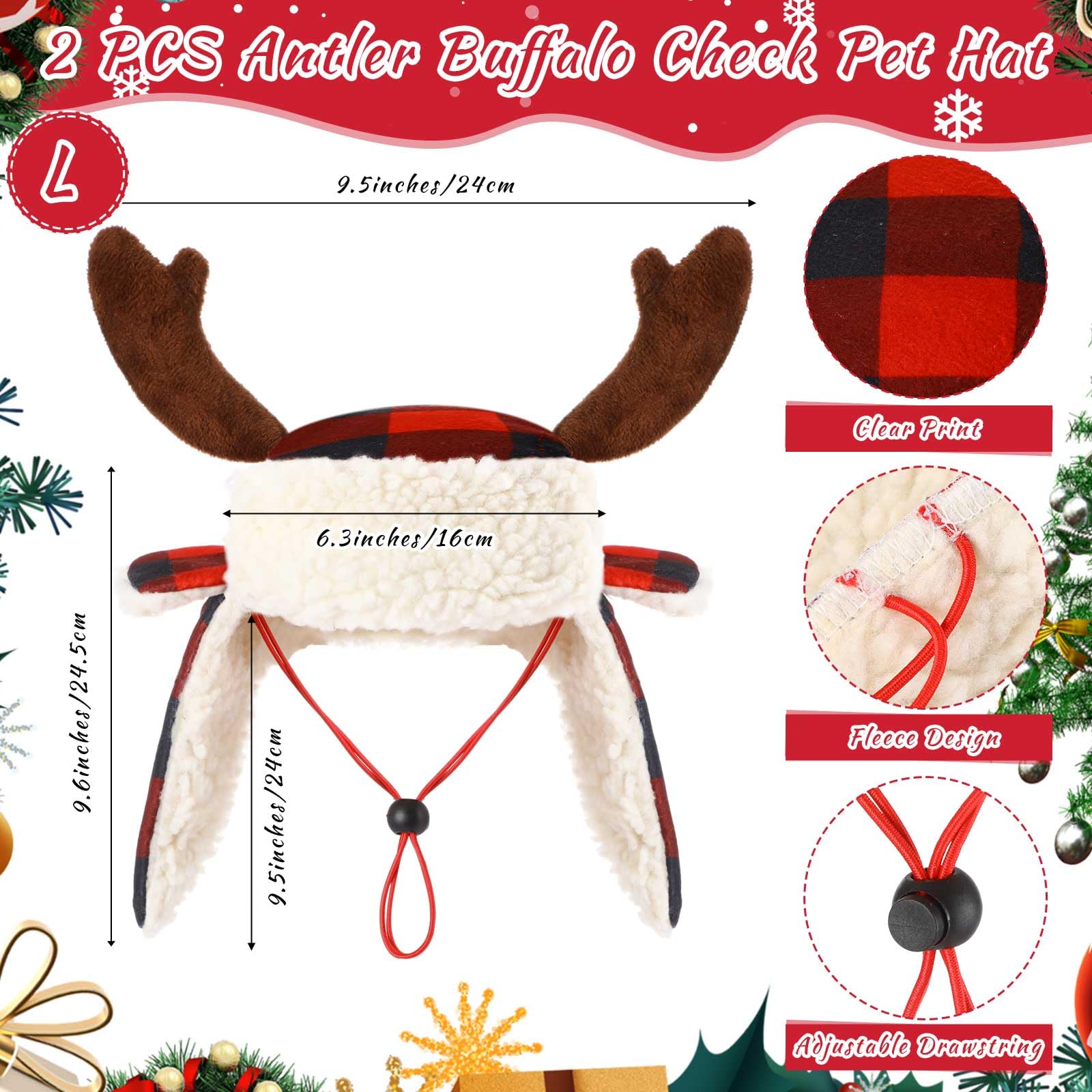 Dansydaisy reindeer antler headband with adjustable strap for secure fit