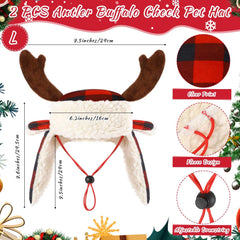 Dansydaisy reindeer antler headband with adjustable strap for secure fit