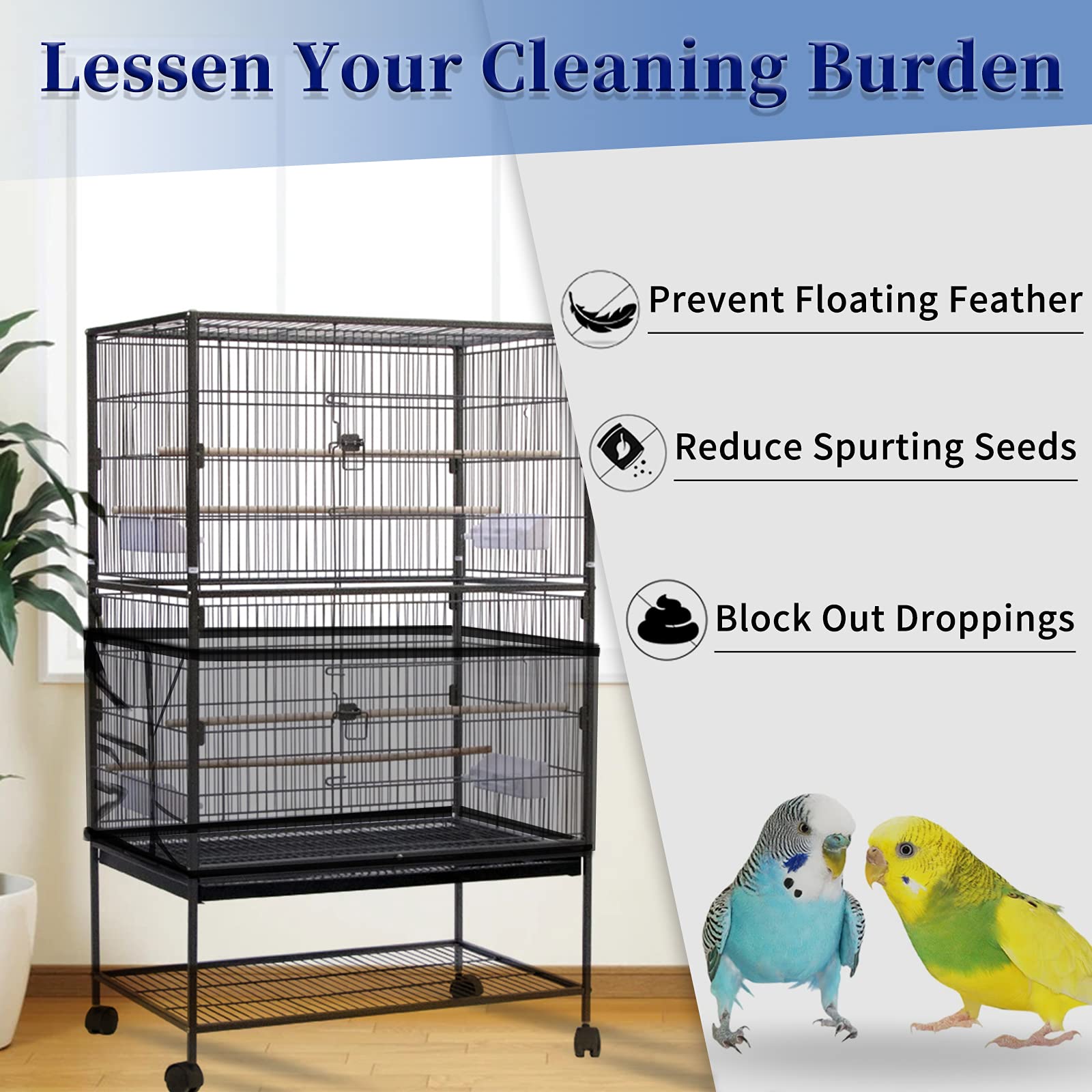 Daoeny adjustable elastic bands illustrate universal fit for most cages.