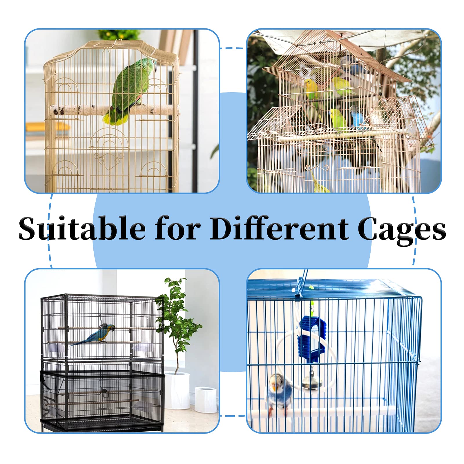 Daoeny black bird cage cover shows discreet, space-saving style for any room.