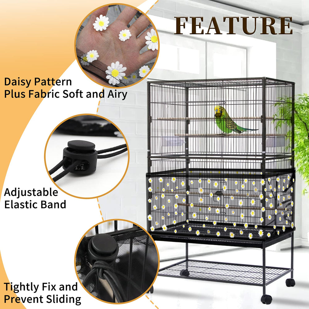 Daoeny nylon mesh promotes air flow while preserving light in the cage.