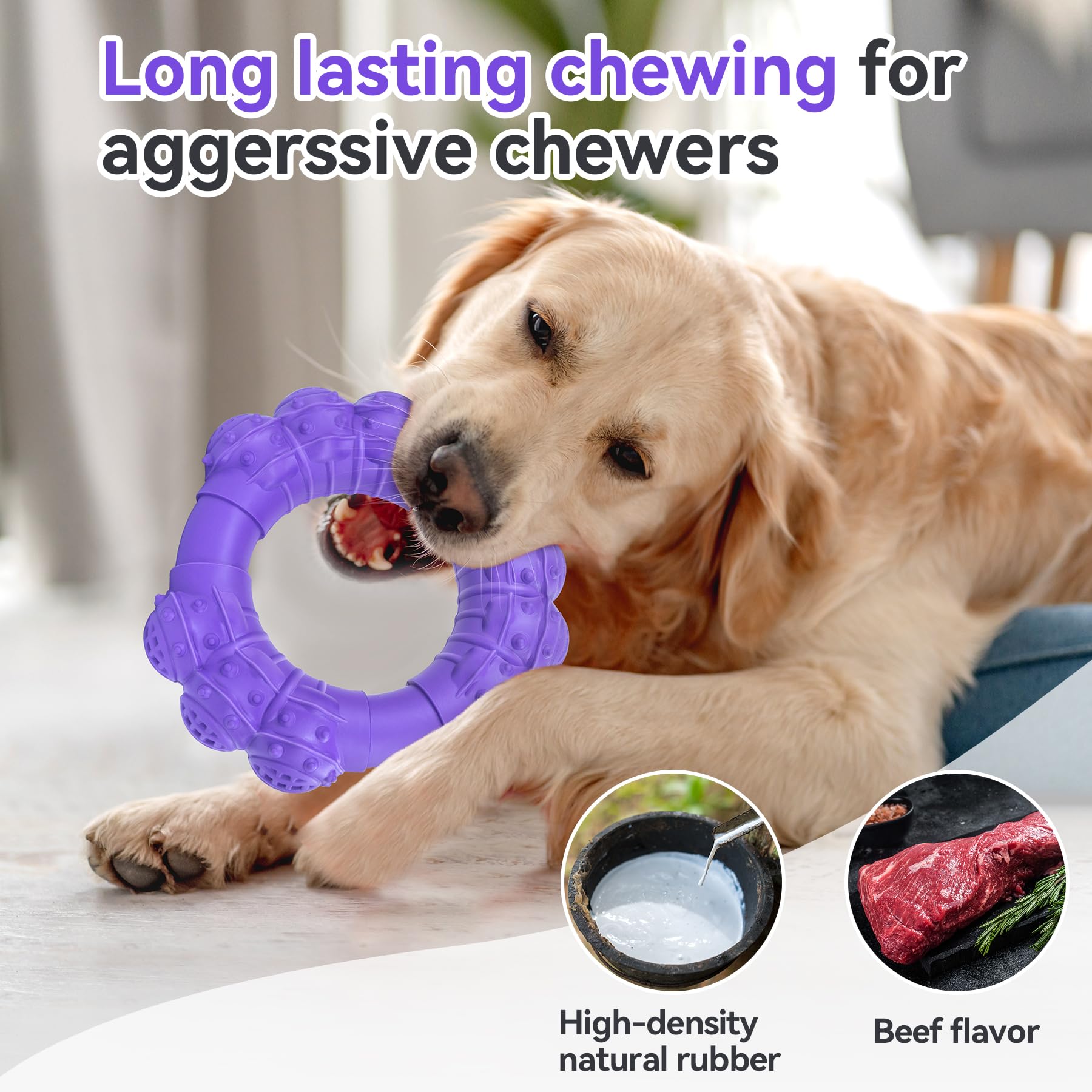 DAOZIJI dental-cleaning holes dog ring demonstrates teeth-cleaning action