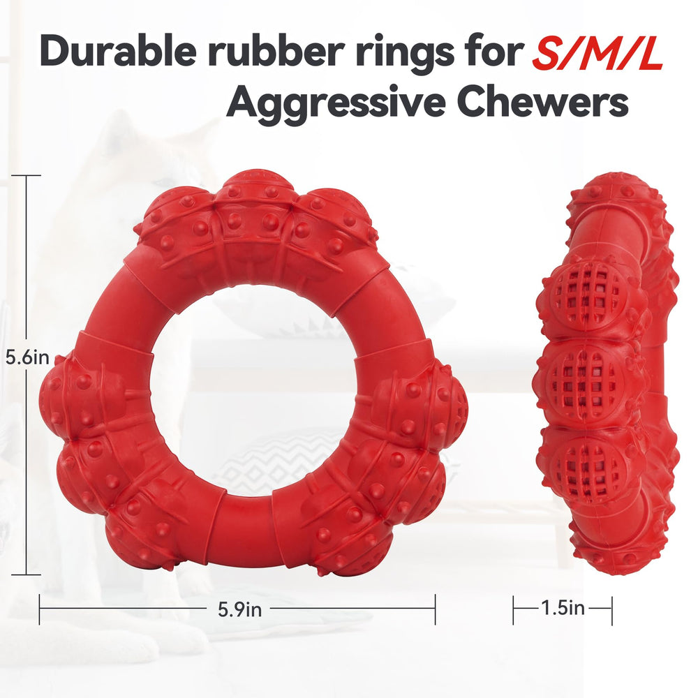 DAOZIJI heavy-duty dog ring toy on floor during chew session demonstrating durability.