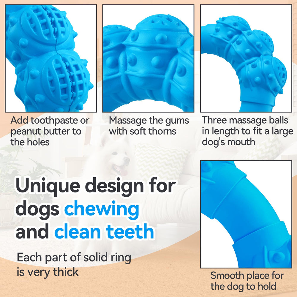 DAOZIJI ring toy with toothpaste holes supports dental cleaning during chewing.