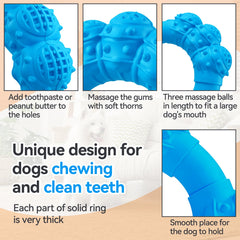 DAOZIJI ring toy with toothpaste holes supports dental cleaning during chewing.