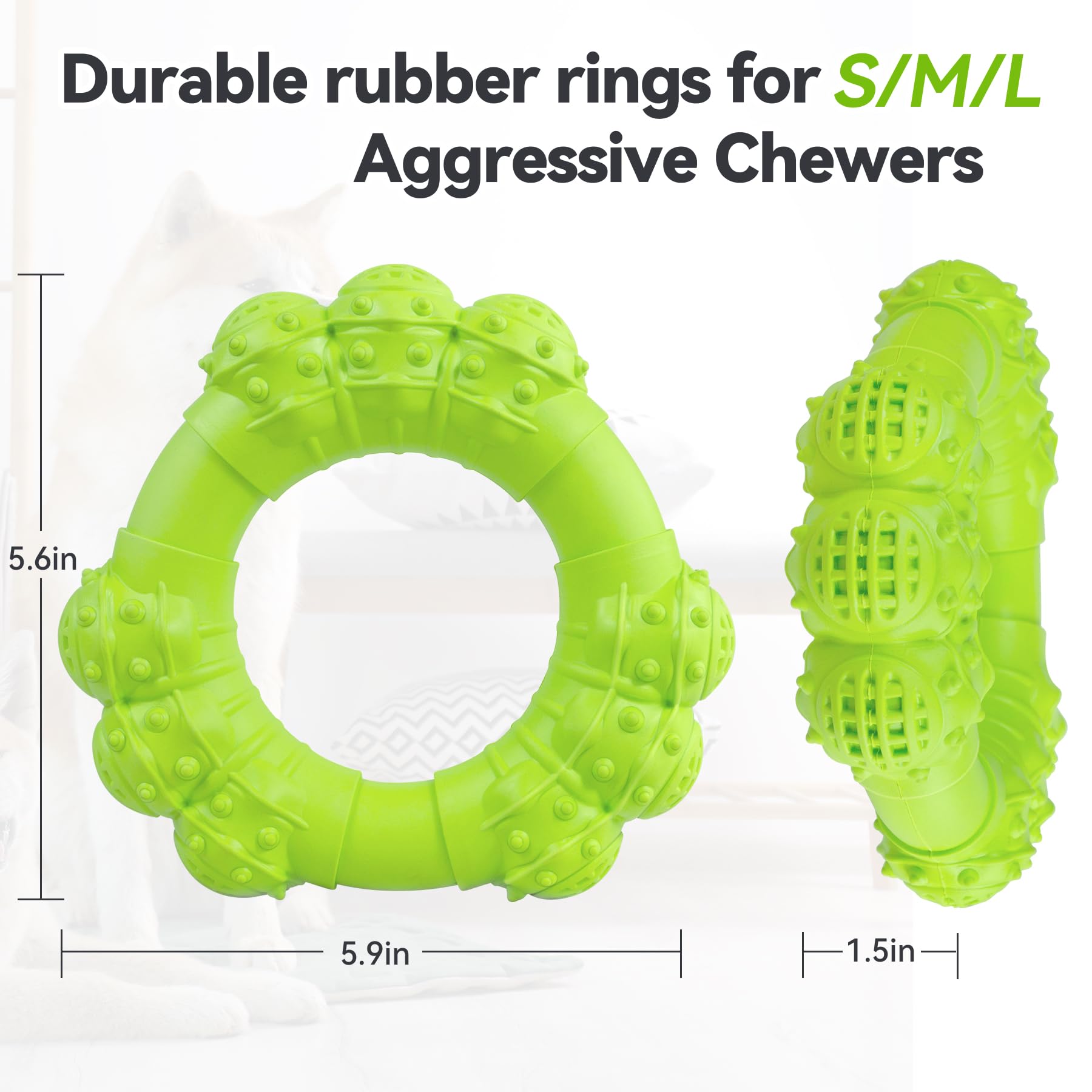 DAOZIJI indestructible ring toy outdoors for hard chewers during play