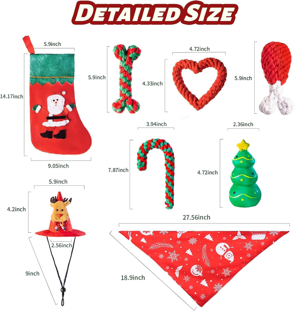 DARDOHIA Christmas bandana enhances cute holiday look during playtime.