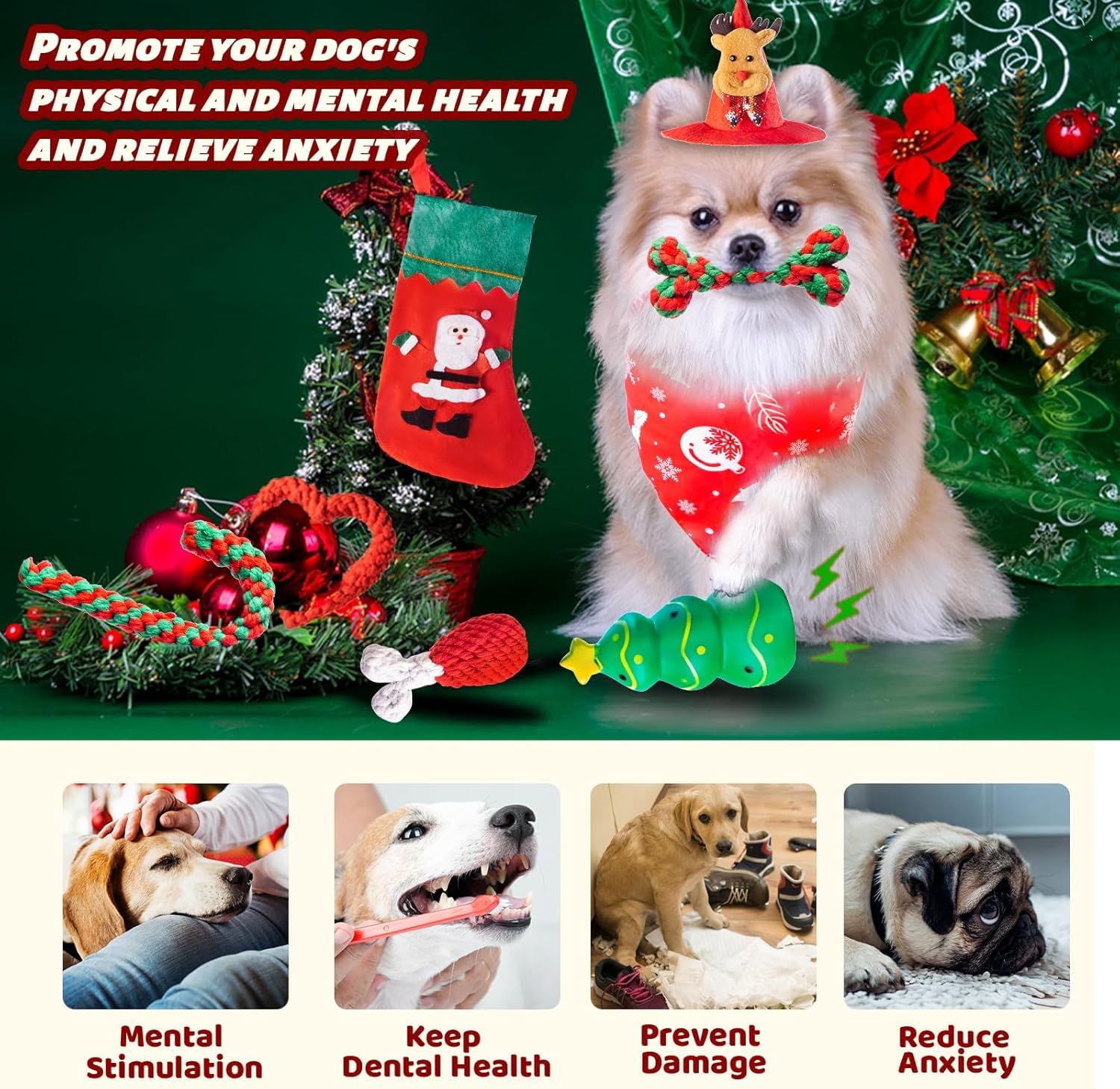 DARDOHIA Christmas hat on toy adds festive charm for photos and celebrations.