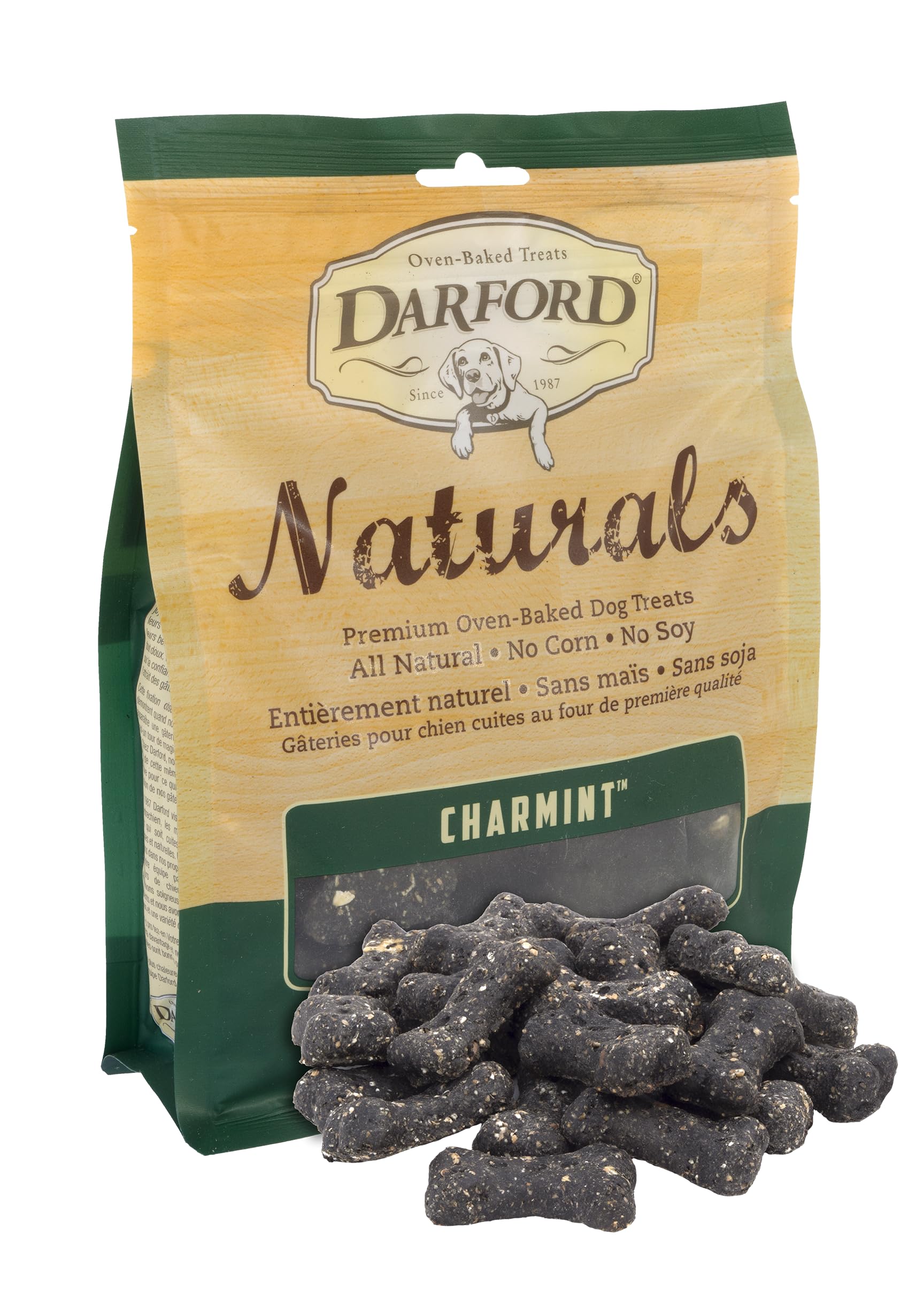 Darford Naturals CharMint packaging close-up highlighting natural ingredients for mindful snacking.