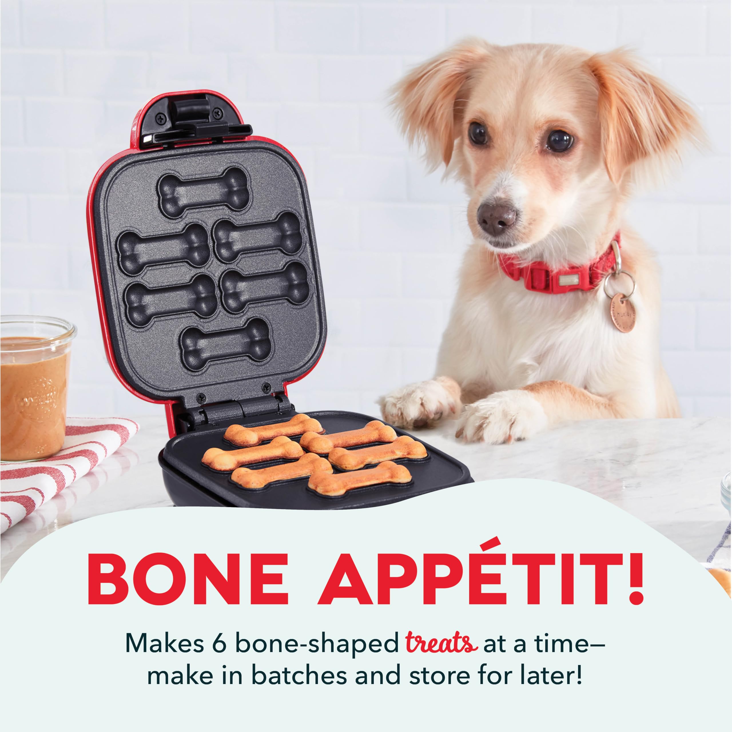 DASH Mini Dog Treat Maker easy-release mold supports mess-free baking