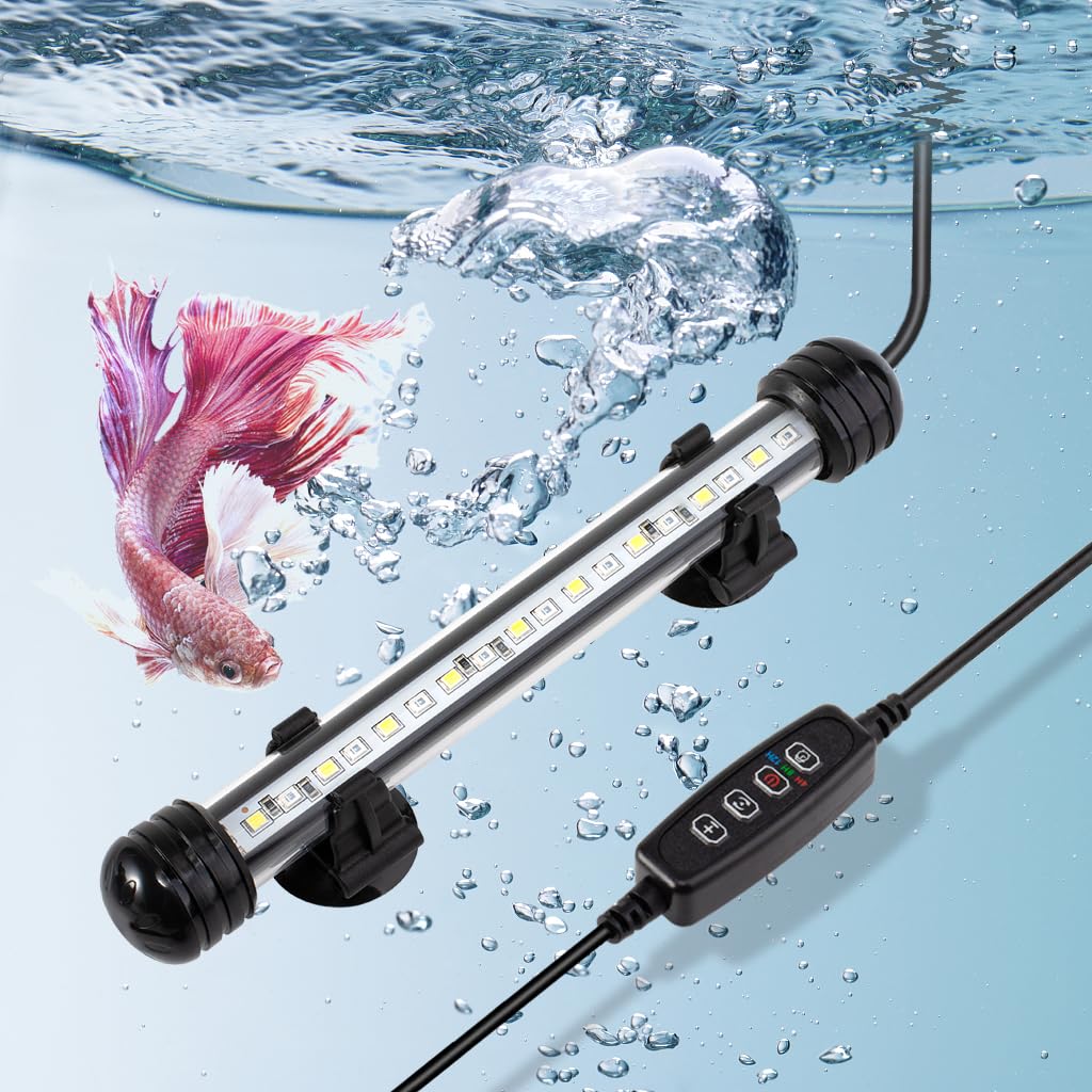 DaToo 4W submersible aquarium light in-tank view enhances color clarity