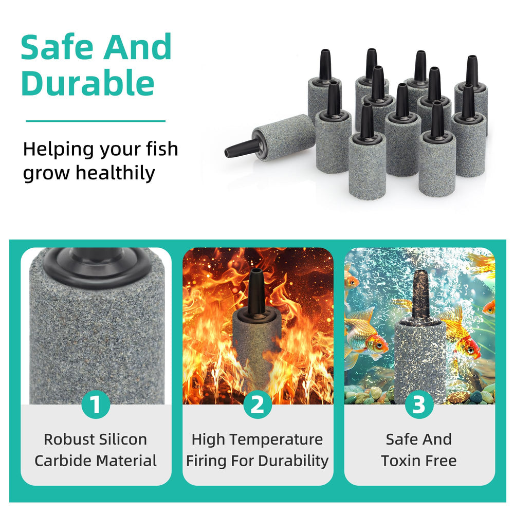 DaToo aquarium air stone installs easily with standard 3/16-inch tubing