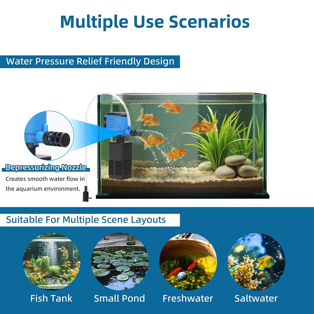 DaToo filter suited for 5-15 gallon tanks enabling versatile use.