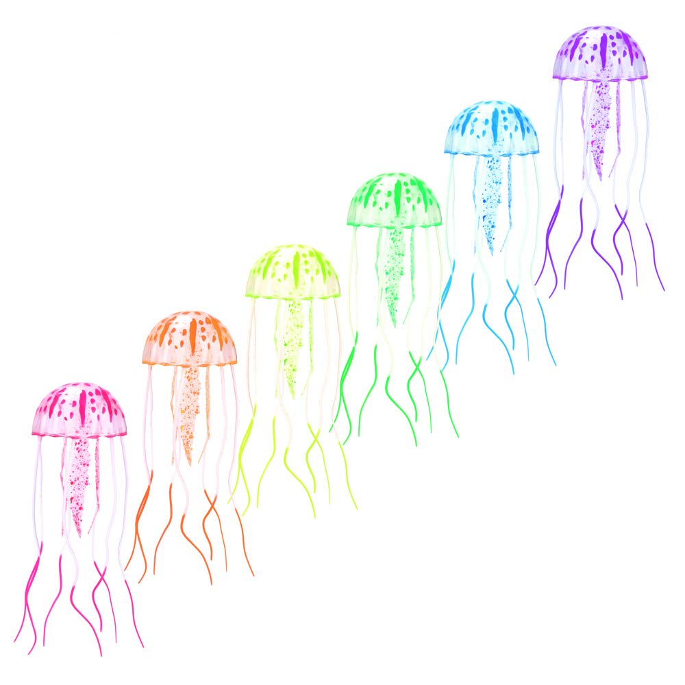 DaToo glowing green jellyfish in aquarium creates vibrant nighttime ambiance.