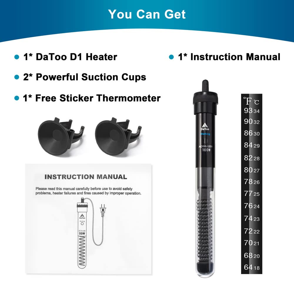 DaToo heater installed in-tank simple setup for hobbyists