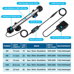 DaToo aquarium light in blue mode highlights night-time ambiance