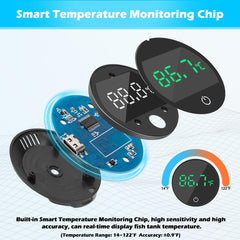 Datoo LED display provides clear readings for freshwater and saltwater setups.