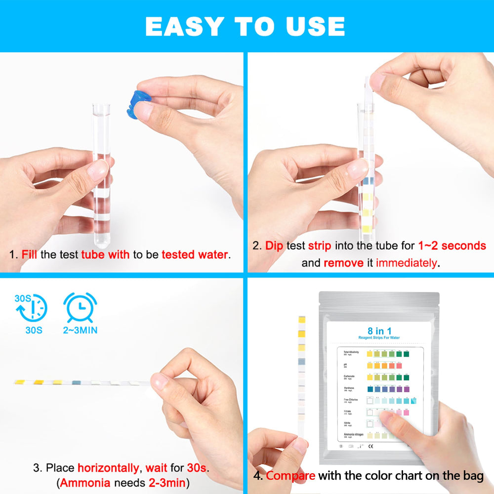 Datoo chart guides quick interpretation of pH, ammonia, and more.