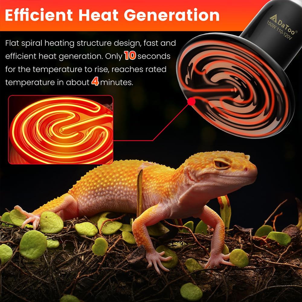 DaToo ceramic heat emitter closeup shows durable, high-temperature resistant material for reptiles.