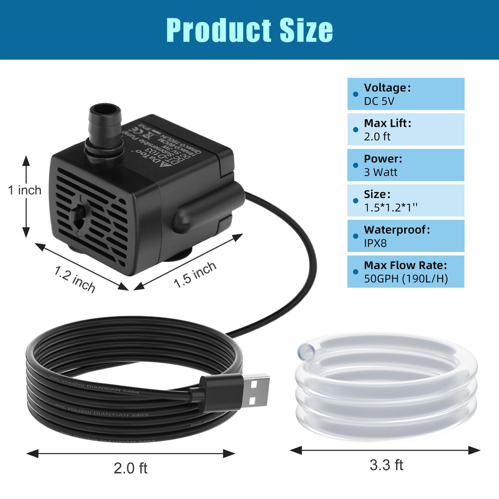 DaToo pump in an aquarium setup showing versatile placement