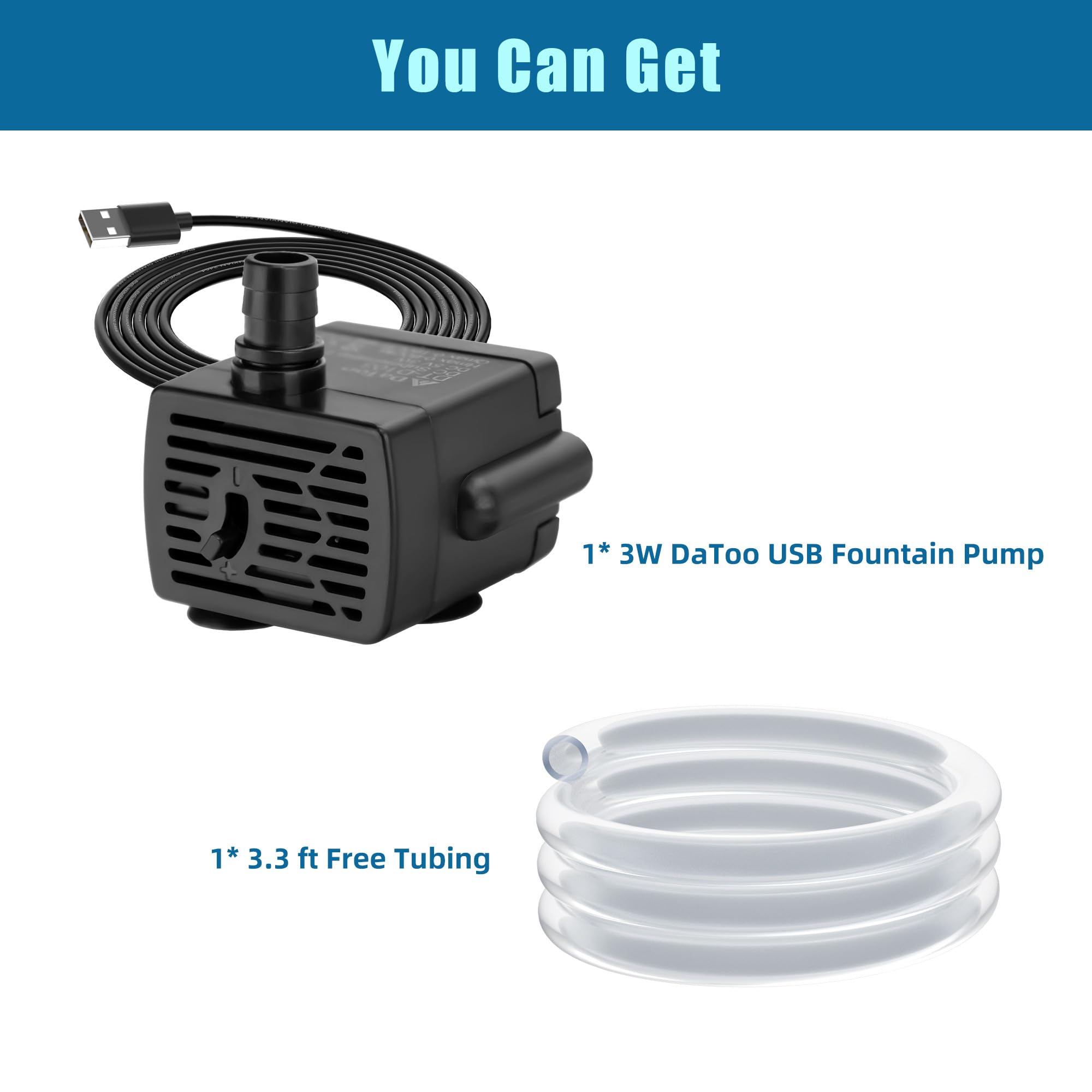 DaToo pump powering a cat fountain setup for pets