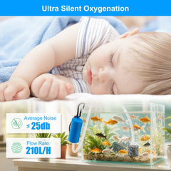 DaToo Lightweight Portable Air Pump easily travels for on-the-go aquarium care.