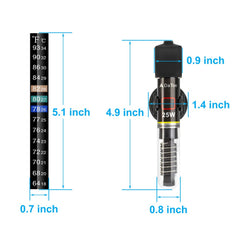 DaToo Mini Aquarium Heater with 78°F automatic temperature indicator
