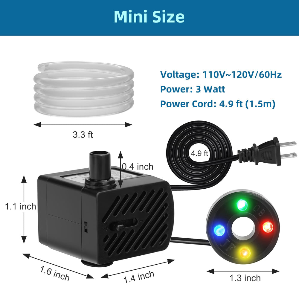 DaToo mini pump arrives with suction cups and tubing for easy setup.