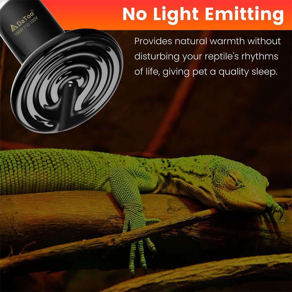 DaToo no-light heat emitter with E26 base delivers warm comfort without disturbing sleep.