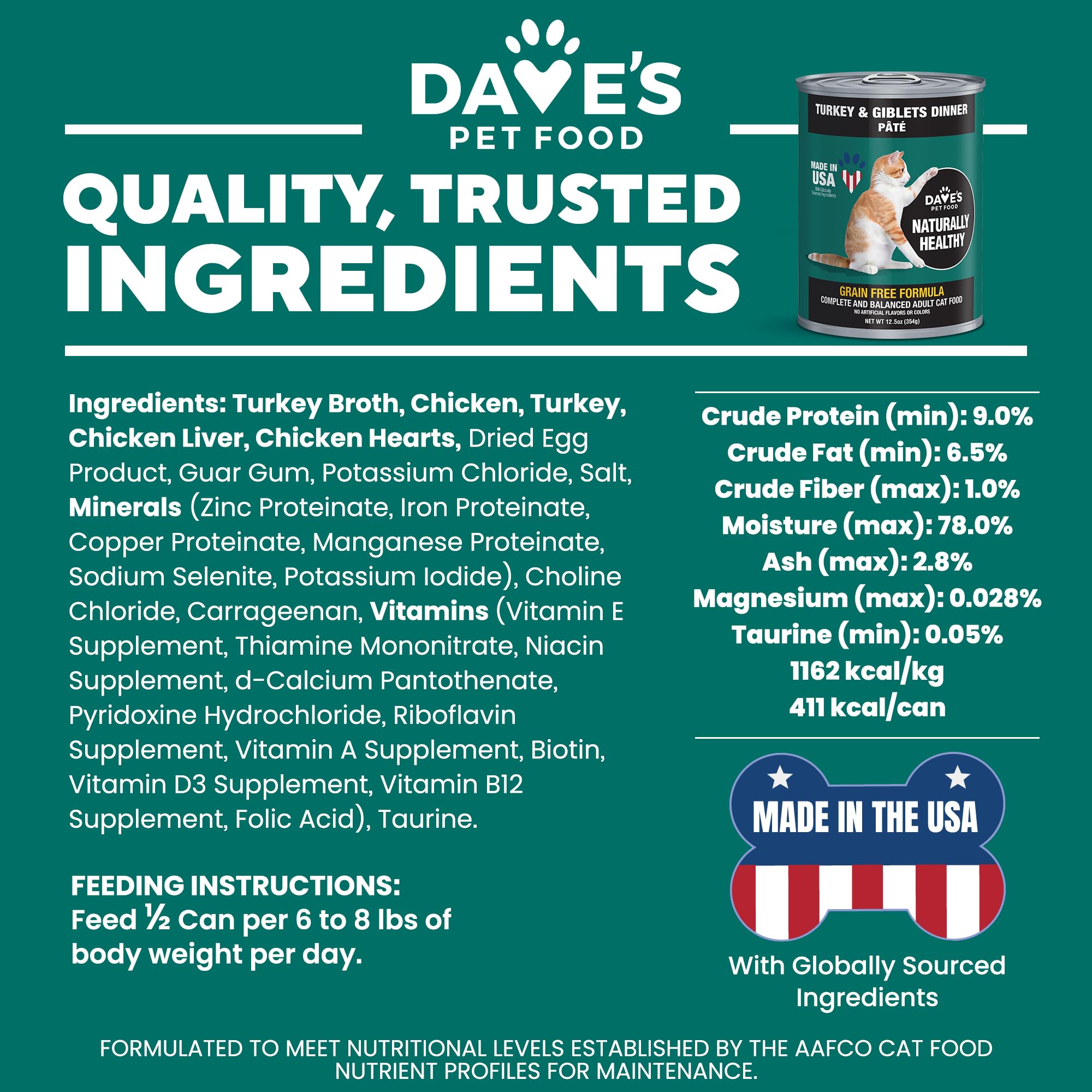 Dave's Pet Food 12-pack cans stacked showcases value for budget-conscious cat owners