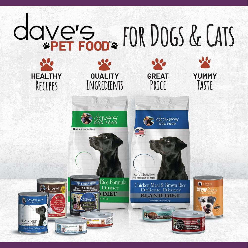 Dave's Pet Food family mealtime scene, easy topper or complete meal option