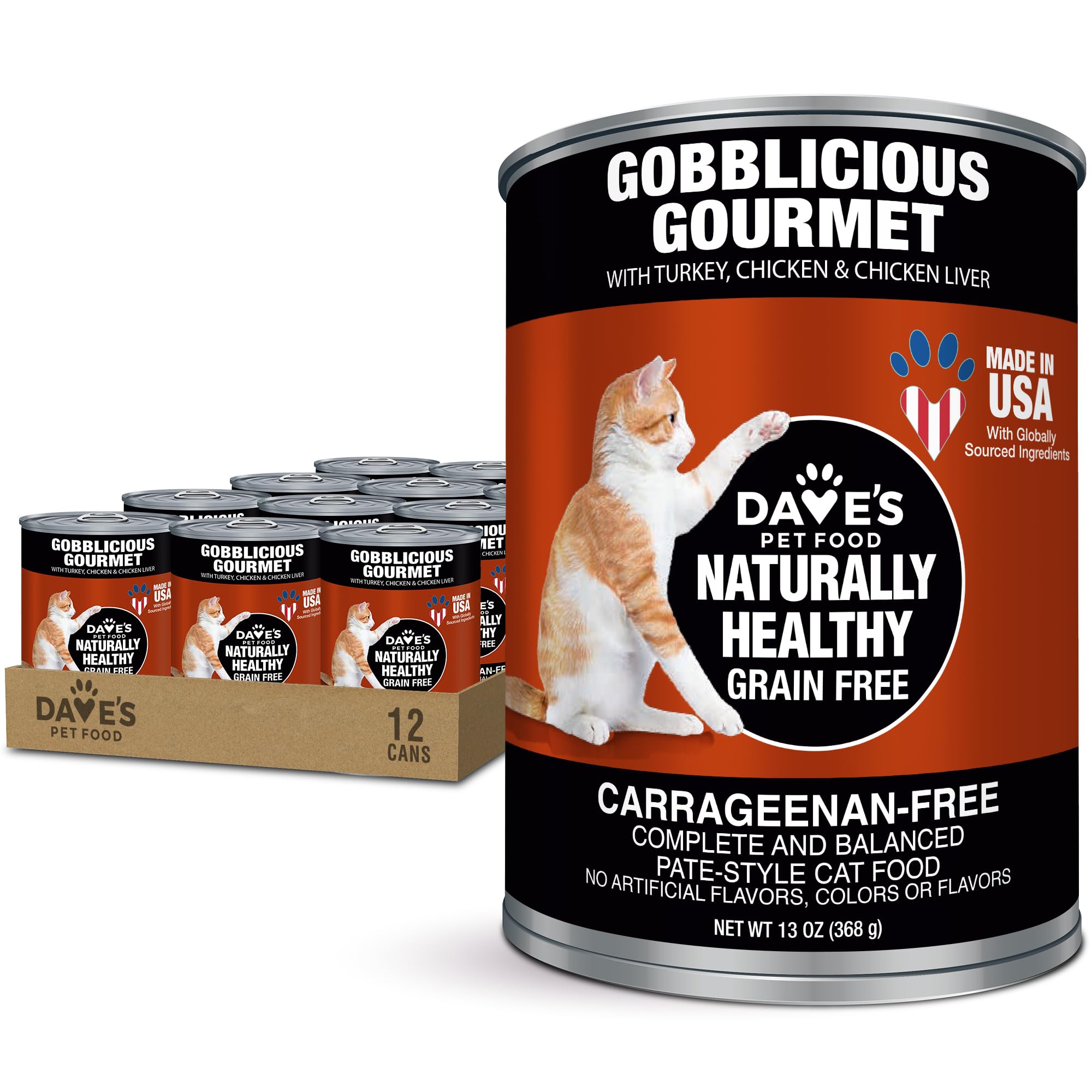 Dave's Pet Food Gobblicious Gourmet pate can close-up showing rich texture ideal for picky eaters