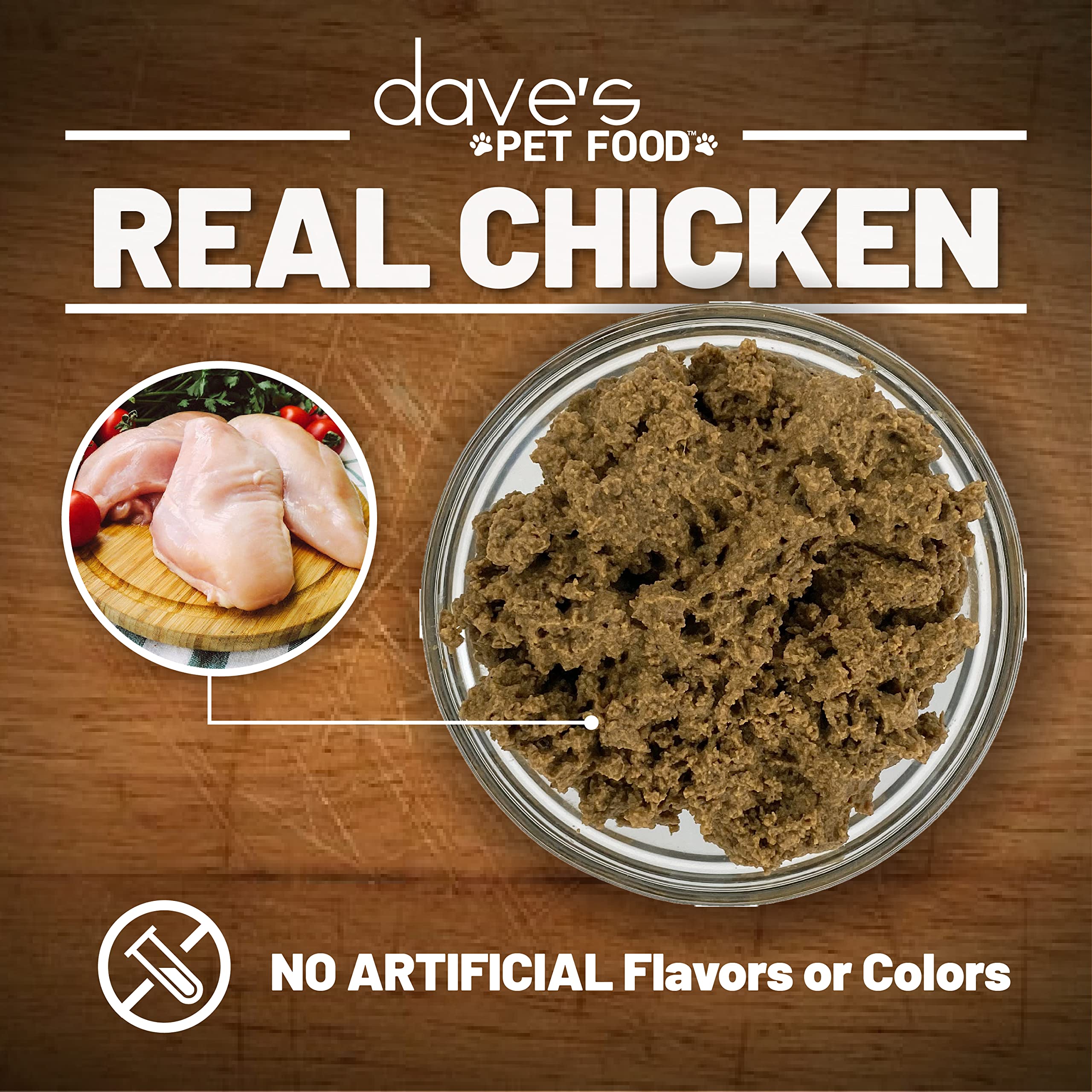 Dave's Pet Food kidney-support wet cat food chicken liver pate plated for cats with appealing texture