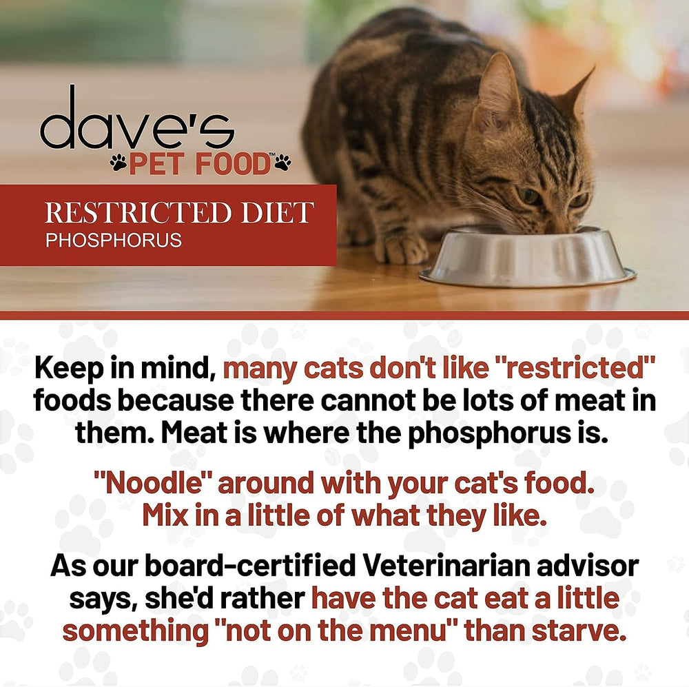 Dave's Pet Food kidney-support wet cat food veterinarian-approved formula supports pet health discussions with vets