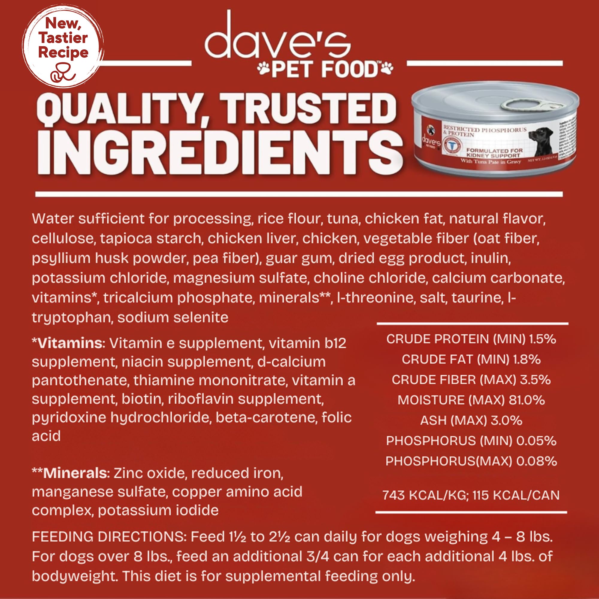 Packaging shot of a 24-pack of Dave's Kidney Tuna Pate.