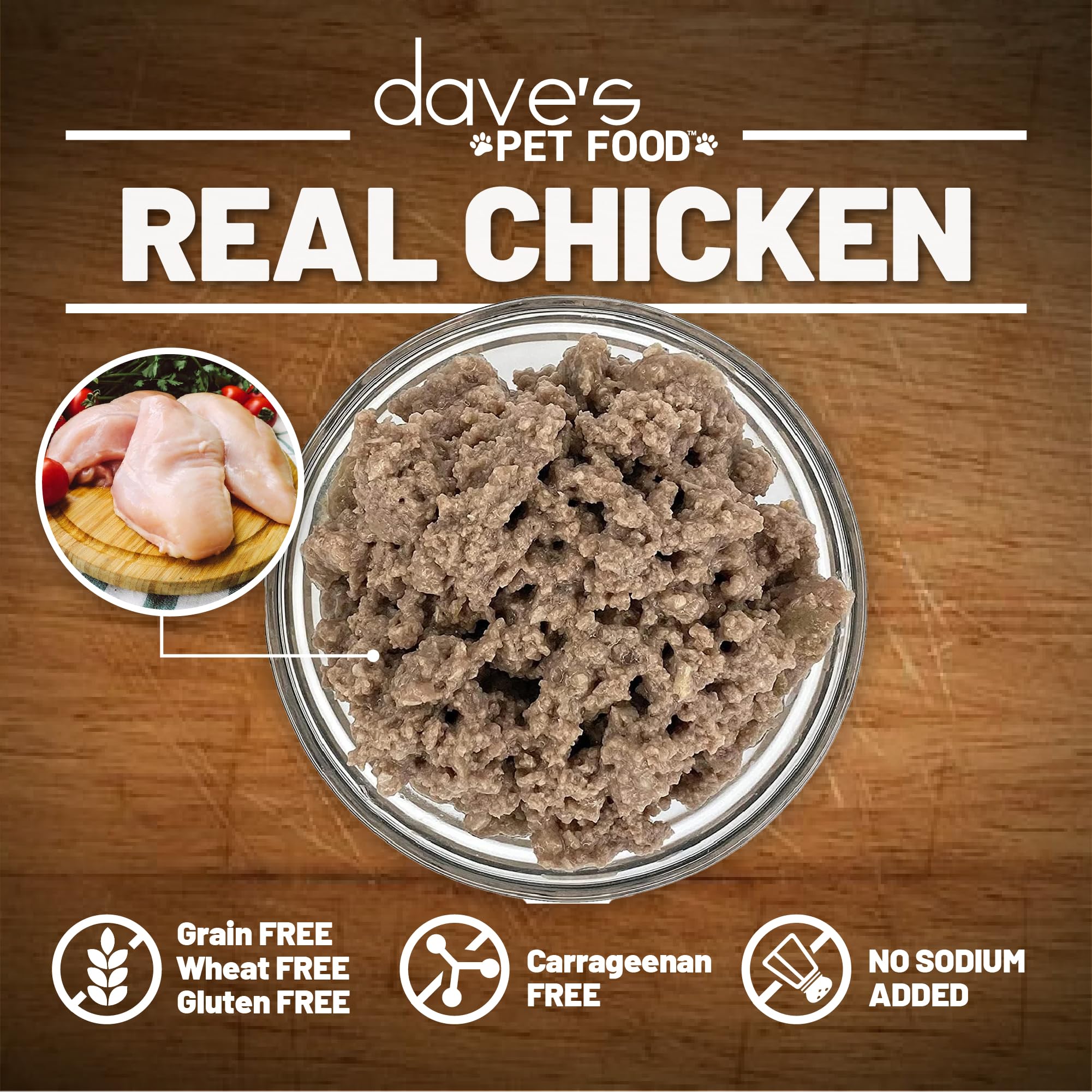 Dave's Pet Food restricted sodium diet pate in a bowl served as a complete meal