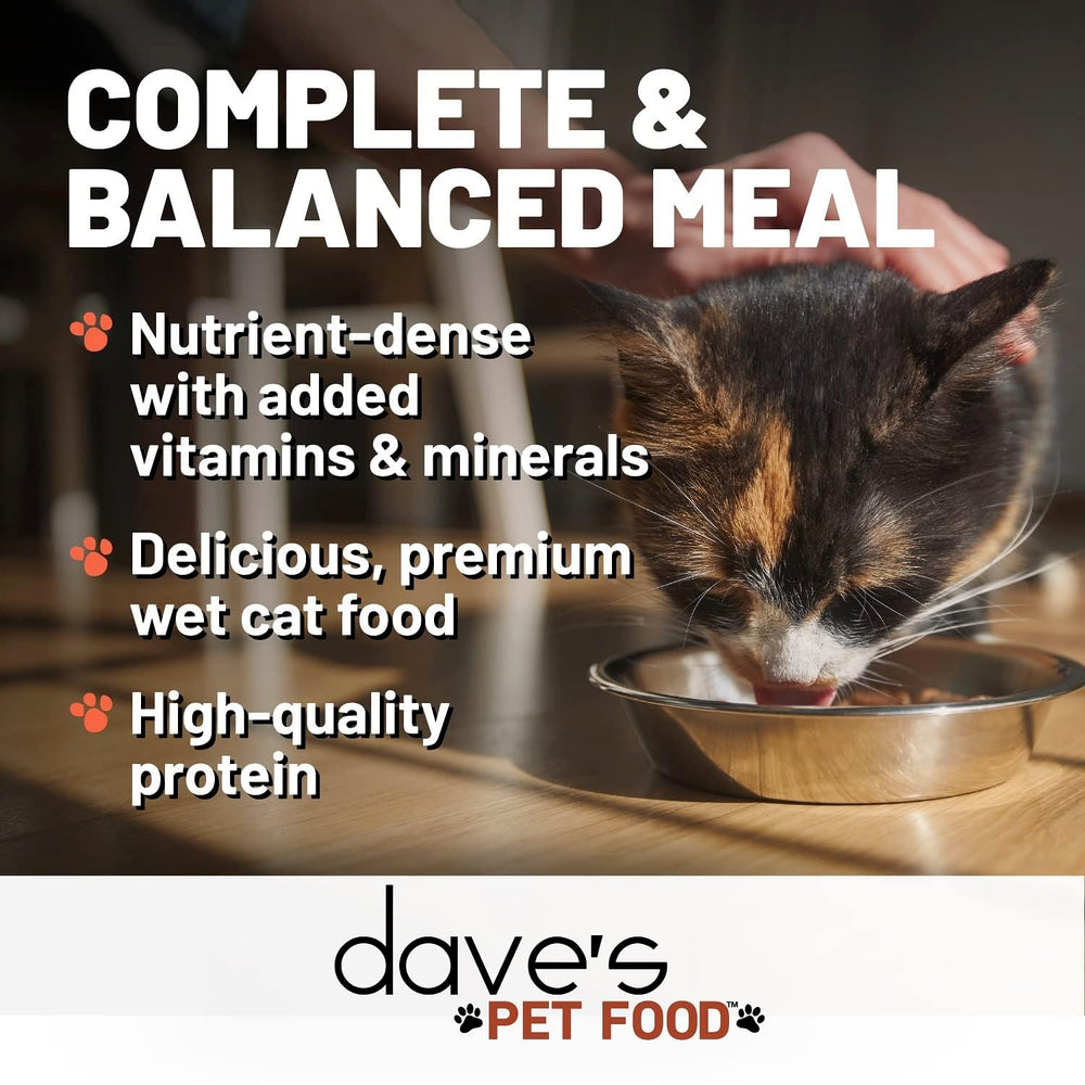 Dave's Pet Food shredded chicken in gravy bowl, convenient serving that encourages hydration and appetite.