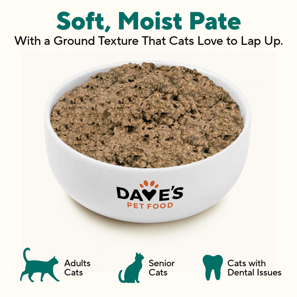 Dave's Pet Food turkey giblets ingredients close-up underscores natural protein and palatable pate