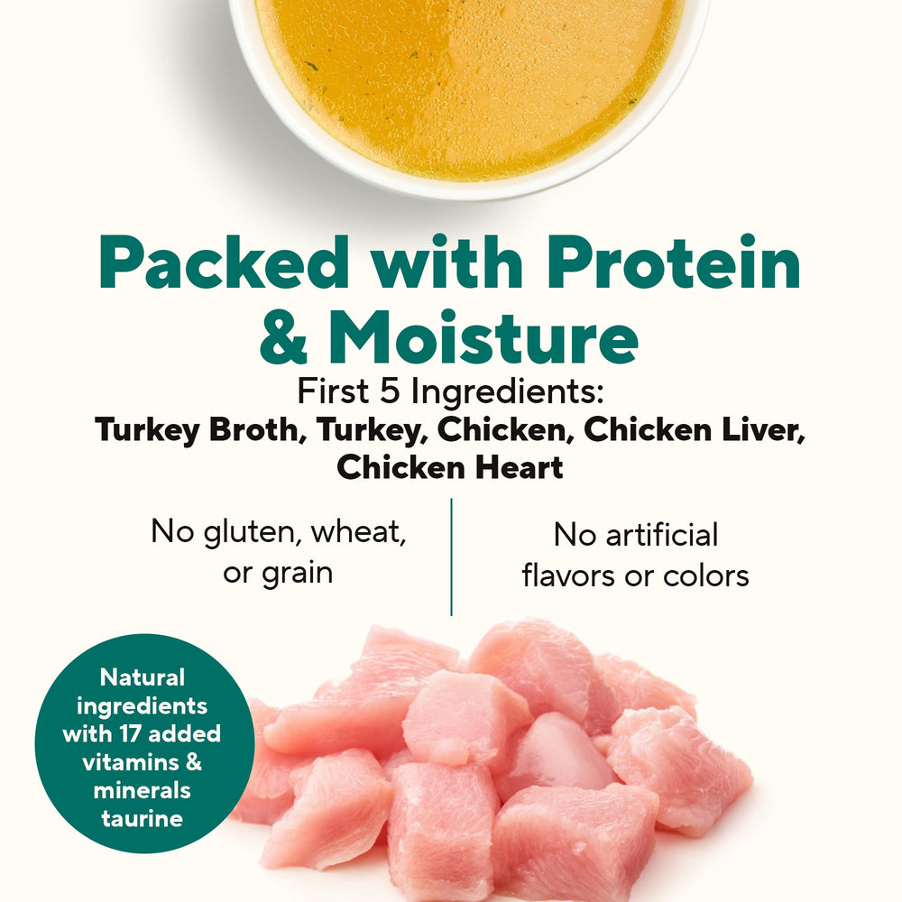 Dave's Pet Food turkey pate in bowl showcases ready-to-serve, hydration-supporting wet meal