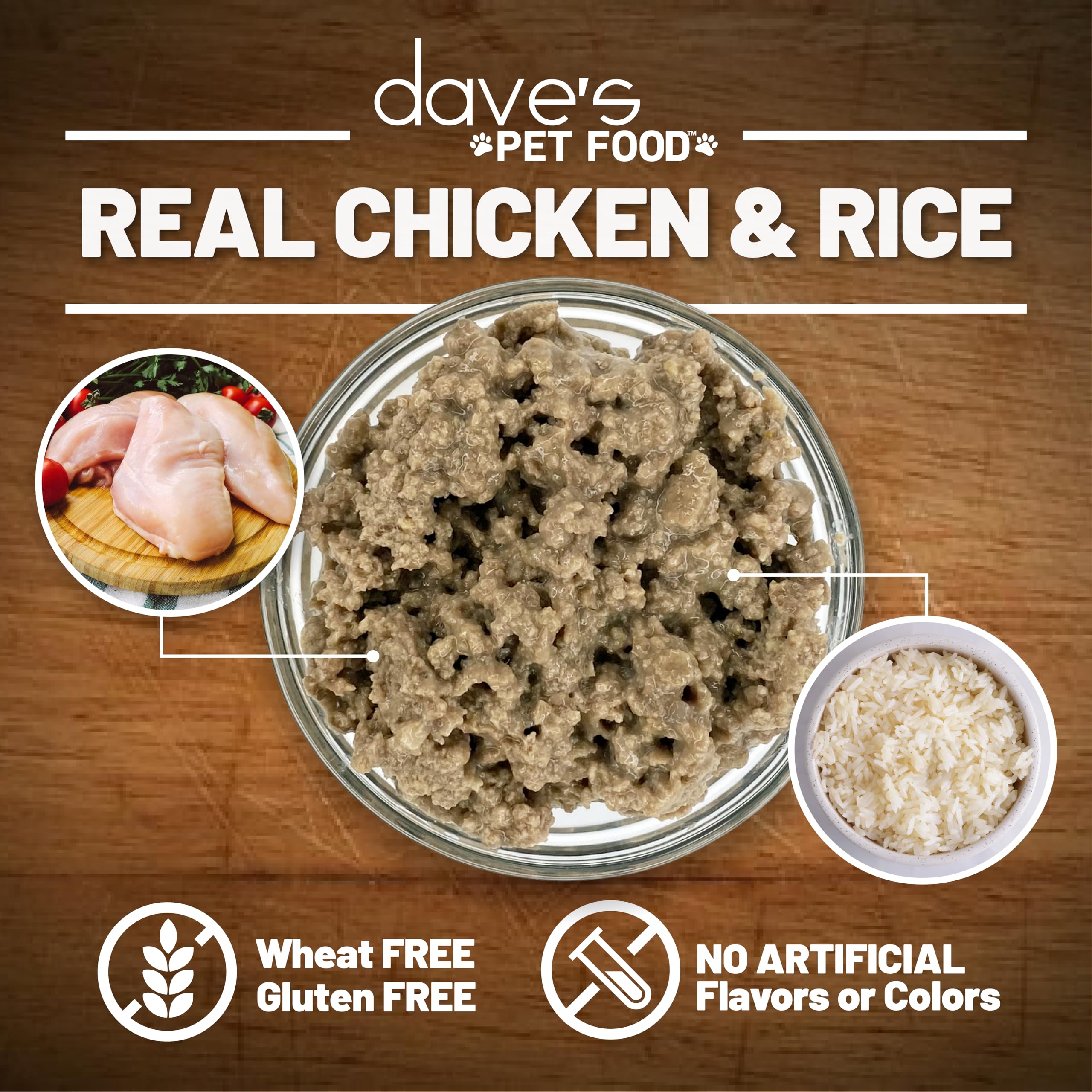Dave's Pet Food 12-pack packaging grouped image communicates bulk value and steady nutrition.