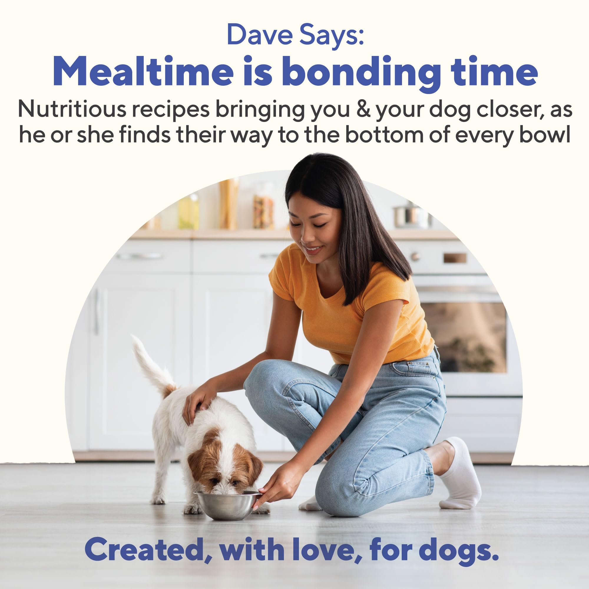Dave's Pet Food ingredients closeup highlights gluten-free, simple recipe with natural ingredients.