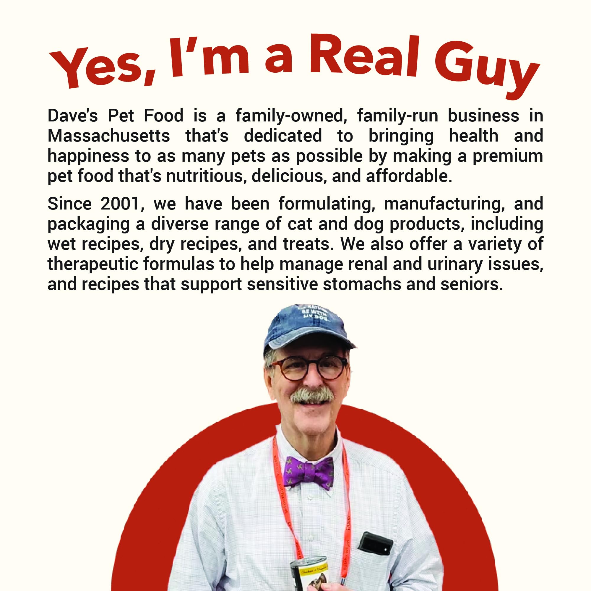 Dave's Pet Food USA-made cans stacked illustrate domestic production and trusted quality.